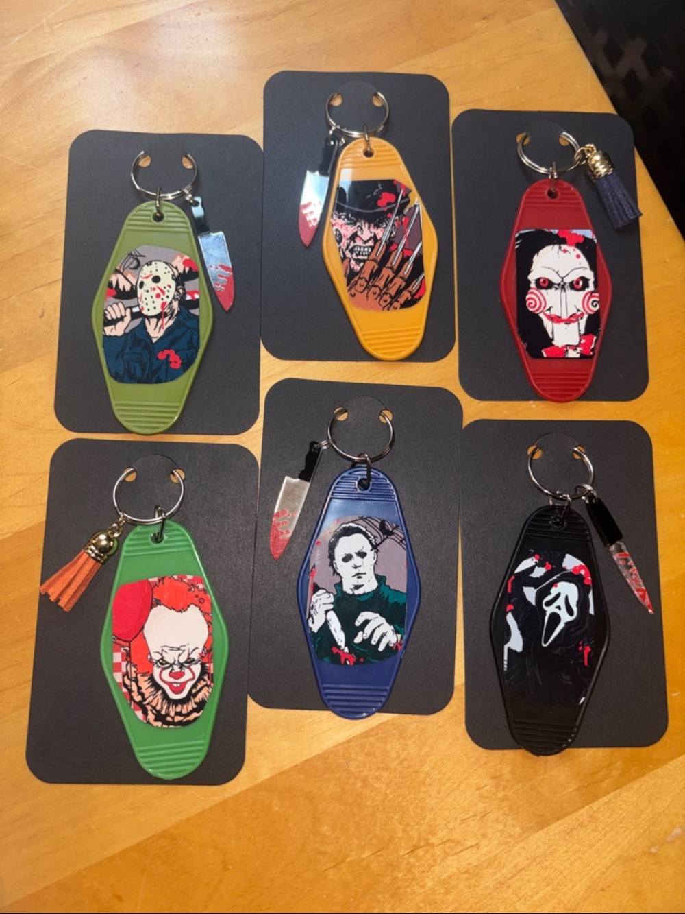 Horror Fandom Vibes Handcrafted Motel Keychains - Pick One